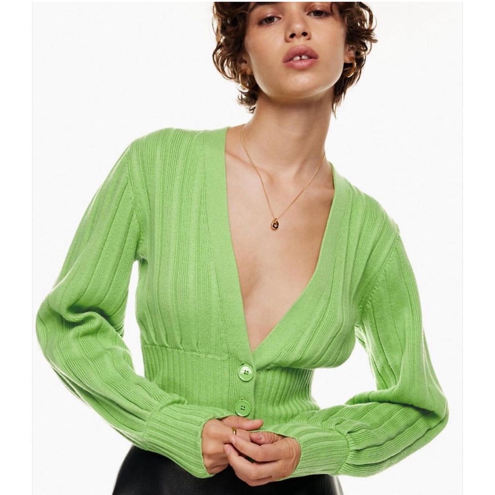 Wilfred Green Plunge Front Cropped Cardigan
